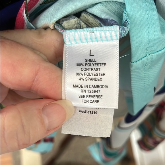 NWT Gorgeous Roz & Ali Asymmetrical Blue and Green Flowy Blouse - Size Large - Picture 10 of 12